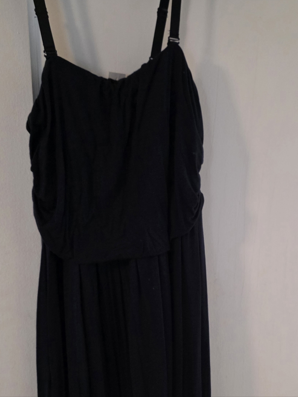 NWT Lane Bryant Navy Maxi Dress with Draped Bodice & Adhustable Straps 14/16